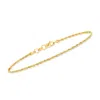Rs Pure Ross-simons 1.5mm 14kt Yellow Gold Twisted Rope-chain Bracelet In Multi