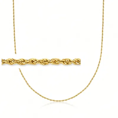 Rs Pure Ross-simons 1.5mm 14kt Yellow Gold Twisted Rope-chain Necklace In Multi