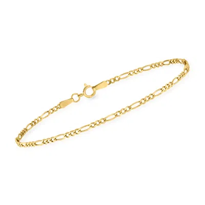 Rs Pure Ross-simons 1.9mm 14kt Yellow Gold Figaro-link Bracelet In Multi