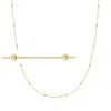 Rs Pure Ross-simons 2mm 14kt Yellow Gold Bead Station Necklace In Multi