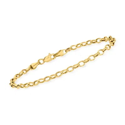 Rs Pure Ross-simons 3.2mm 14kt Yellow Gold Cable Chain Bracelet In Multi