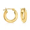 Rs Pure Ross-simons 3mm 14kt Yellow Gold Huggie Hoop Earrings In Yellow