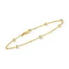 Rs Pure Ross-simons Bezel-set Diamond Station Bracelet In 14kt Yellow Gold In Multi