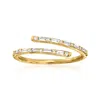 Rs Pure Ross-simons Diamond Bypass Ring In 14kt Yellow Gold In White
