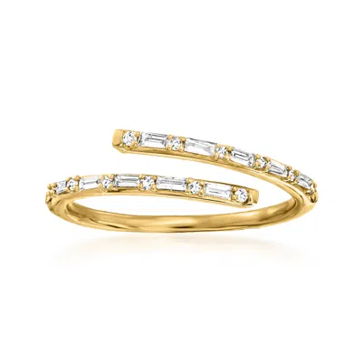 Rs Pure Ross-simons Diamond Bypass Ring In 14kt Yellow Gold In White