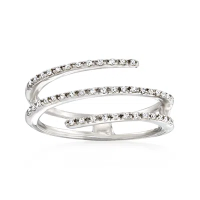 Rs Pure Ross-simons Diamond Bypass Ring In Sterling Silver In White
