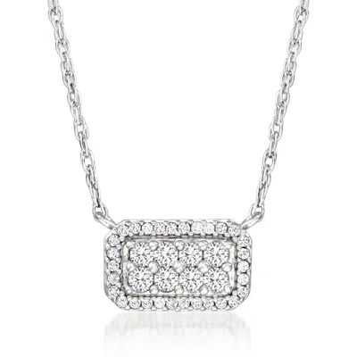Rs Pure Ross-simons Diamond Cluster Necklace In Sterling Silver In Multi