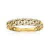 Rs Pure Ross-simons Diamond Curb-link Ring In 14kt Yellow Gold In White