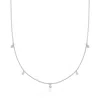 Rs Pure Ross-simons Diamond Drop Station Necklace In Sterling Silver In Multi