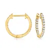 Rs Pure Ross-simons Diamond Inside-outside Huggie Hoop Earrings In 14kt Yellow Gold In White