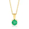 Rs Pure Ross-simons Emerald Pendant Necklace In 14kt Yellow Gold. 16 Inches In Multi