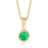 Rs Pure Ross-simons Emerald Pendant Necklace In 14kt Yellow Gold In Multi