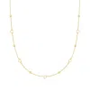 Rs Pure Ross-simons Italian 14kt Yellow Gold Bead And Heart Station Necklace In Gold