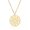 Rs Pure Ross-simons Italian 14kt Yellow Gold Geometric Flower Openwork Medallion Necklace In Multi