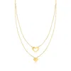 Rs Pure Ross-simons Italian 14kt Yellow Gold Heart Double Necklace In Multi