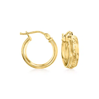 Rs Pure Ross-simons Italian 14kt Yellow Gold Huggie Hoop Earrings