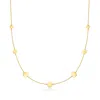 Rs Pure Ross-simons Italian 14kt Yellow Gold Multi-size Disc Station Necklace In Multi