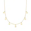 Rs Pure Ross-simons Italian 14kt Yellow Gold Multi-star Charm Necklace In Multi