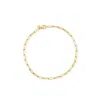 Rs Pure Ross-simons Italian 14kt Yellow Gold Paper Clip Link Anklet In Multi