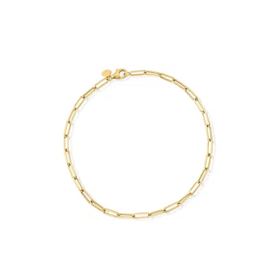 Rs Pure Ross-simons Italian 14kt Yellow Gold Paper Clip Link Anklet In Multi