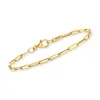 Rs Pure Ross-simons Italian 14kt Yellow Gold Paper Clip Link Bracelet In Multi
