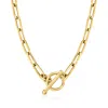 Rs Pure Ross-simons Italian 14kt Yellow Gold Paper Clip Link Toggle Necklace In Multi