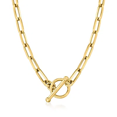 Rs Pure Ross-simons Italian 14kt Yellow Gold Paper Clip Link Toggle Necklace In Multi