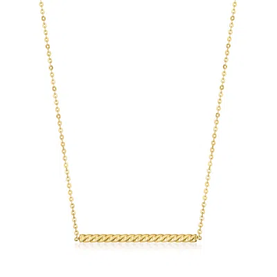 Rs Pure Ross-simons Italian 14kt Yellow Gold Twisted Bar Necklace In Multi