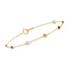Rs Pure Ross-simons Multi-gemstone Station Bracelet In 14kt Yellow Gold In Multi