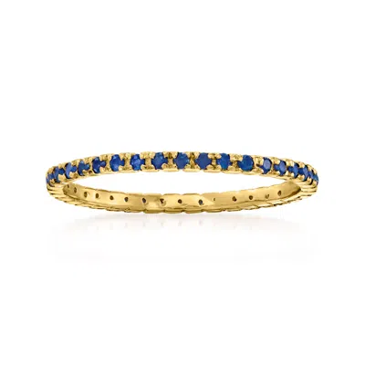 Rs Pure Ross-simons Sapphire Eternity Band In 14kt Yellow Gold In Blue