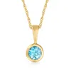 Rs Pure Ross-simons Swiss Blue Topaz Pendant Necklace In 14kt Yellow Gold. 16 Inches In Multi