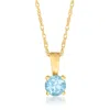 Rs Pure Ross-simons Swiss Blue Topaz Pendant Necklace In 14kt Yellow Gold. 16 Inches In Multi