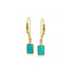 Rs Pure Ross-simons Turquoise Drop Earrings In 14kt Yellow Gold In White