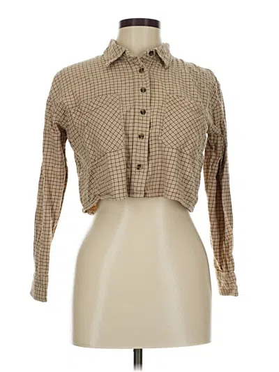 Pre-owned Rsq Long Sleeve Blouse In Brown