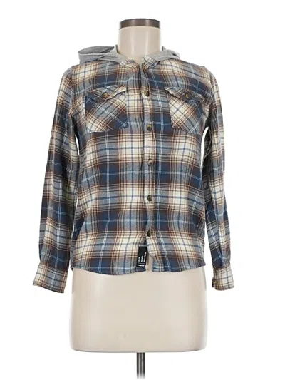 Pre-owned Rsq Long Sleeve Button Down Shirt In Blue