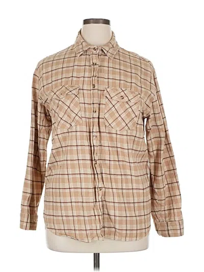 Pre-owned Rsq Long Sleeve Button Down Shirt In Brown