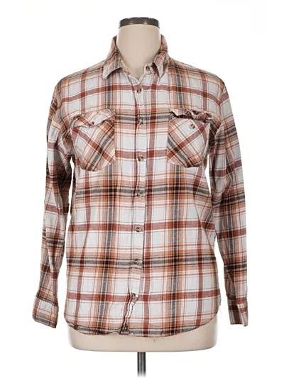 Pre-owned Rsq Long Sleeve Button Down Shirt In Brown