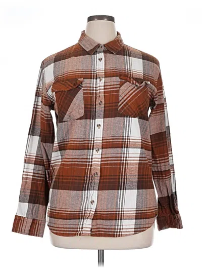 Pre-owned Rsq Long Sleeve Button Down Shirt In Brown