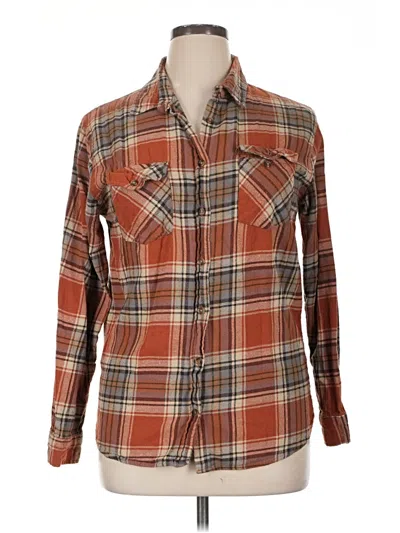 Pre-owned Rsq Long Sleeve Button Down Shirt In Brown