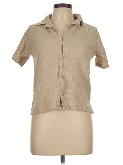 Pre-owned Rsq Short Sleeve Blouse In Brown