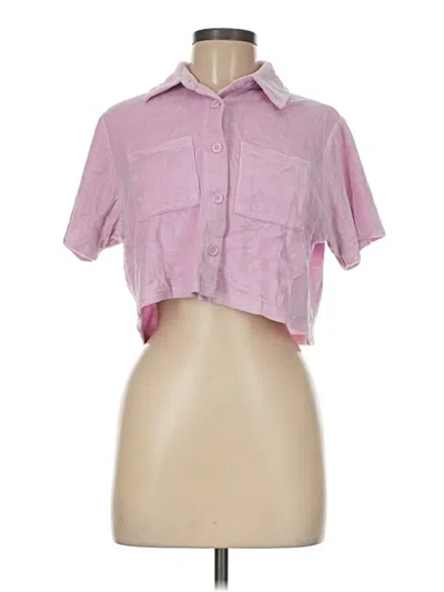 Pre-owned Rsq Short Sleeve Button Down Shirt In Pink