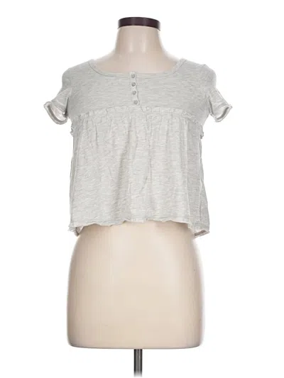 Pre-owned Rsq Short Sleeve Top Gray Sweetheart Neckline Tops