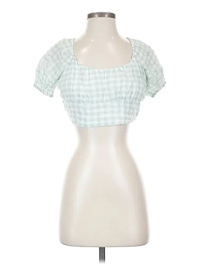 Pre-owned Rsq Short Sleeve Top Green Square Neckline Tops