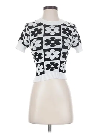Pre-owned Rsq Short Sleeve Top Silver Square Neckline Tops