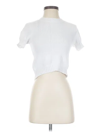 Pre-owned Rsq Short Sleeve Top White Mock Neckline Tops