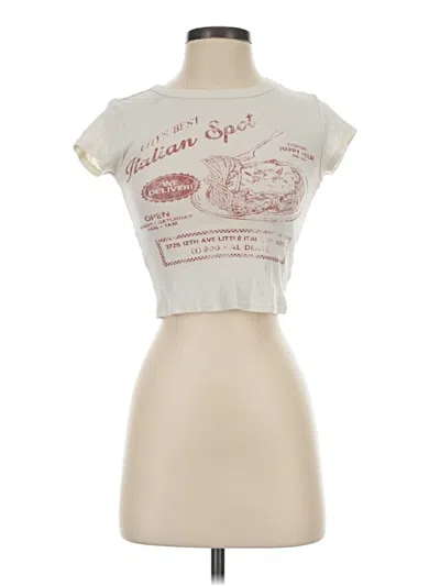 Pre-owned Rsq Short Sleeve Turtleneck In Ivory