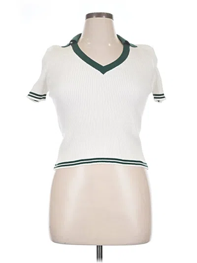 Pre-owned Rsq Short Sleeve Turtleneck In Ivory
