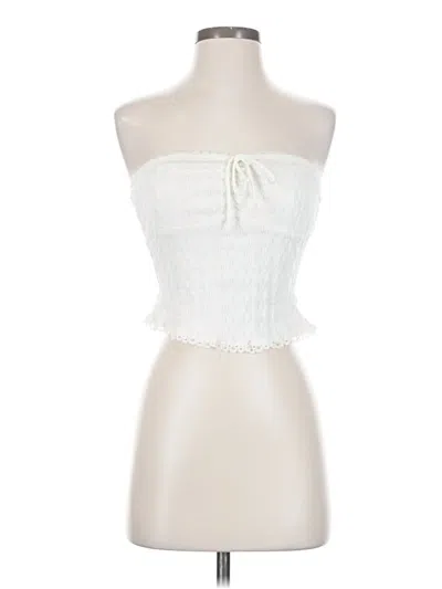 Pre-owned Rsq Sleeveless Top White Strapless Neckline Tops