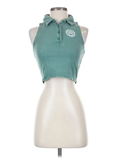 Pre-owned Rsq Tank Top Teal Halter Neckline Tops In Blue