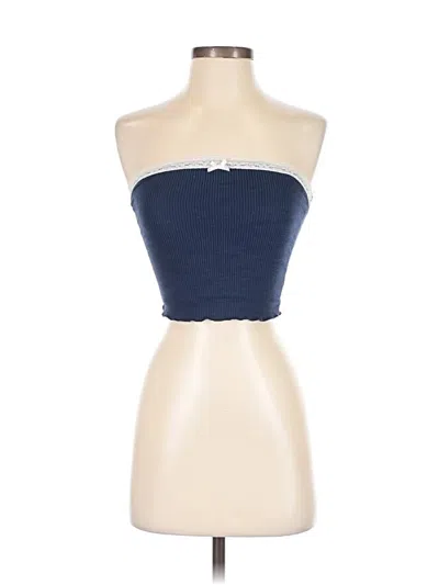 Pre-owned Rsq Tube Top Blue Strapless Neckline Tops